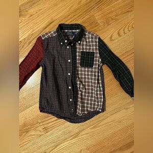 Ralph Lauren Patchwork Plaid Shirt in Red and Black